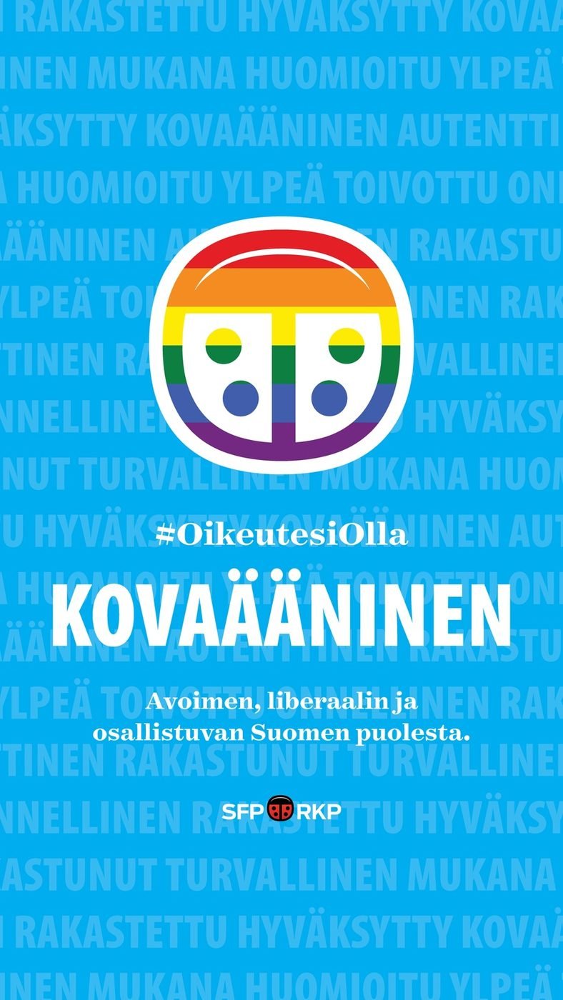 Pride poster with the text Kovaääninen